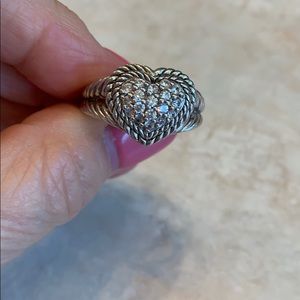 Judith Ripka sterling heart ring with Diamonique